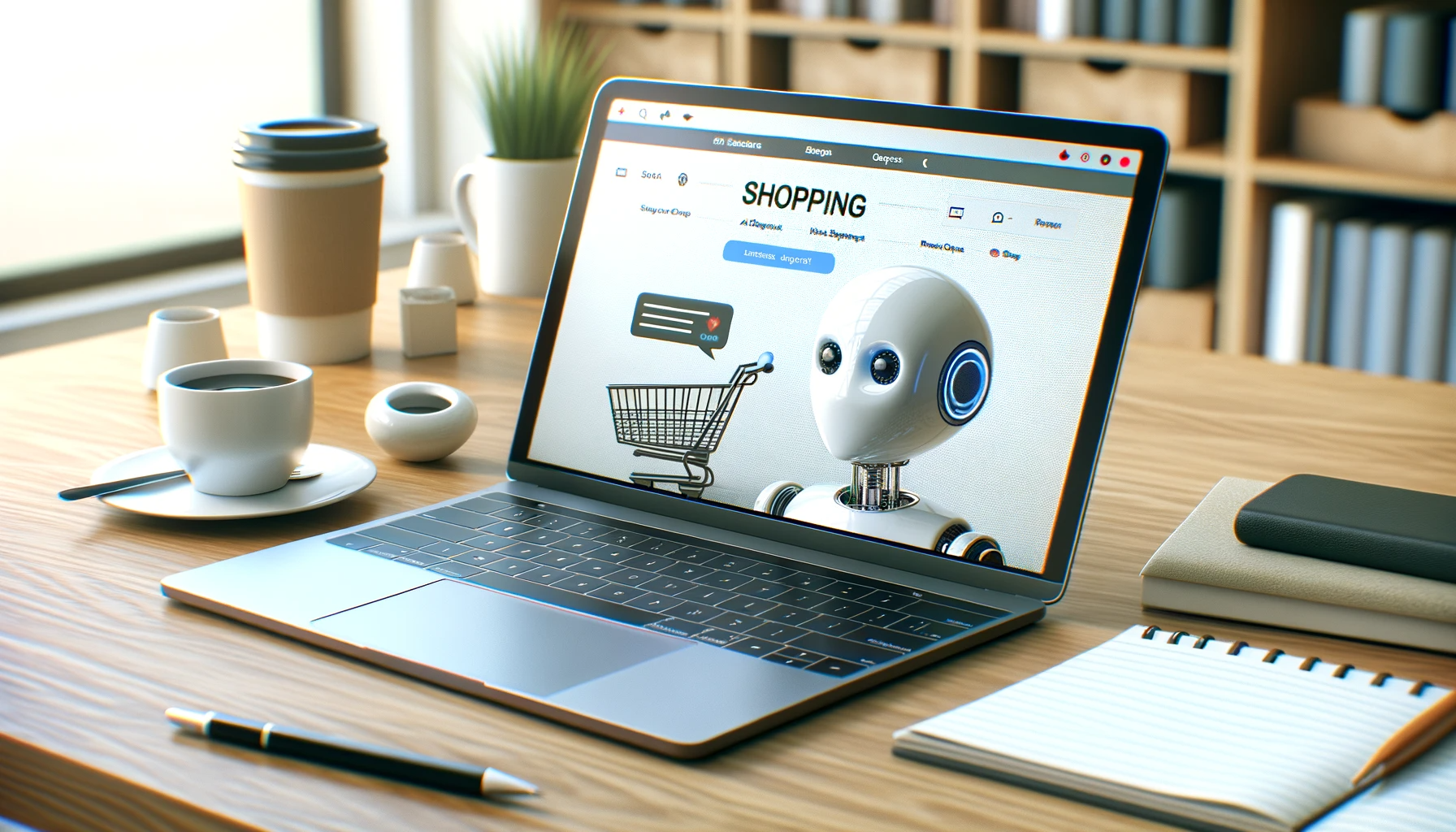 laptop screen showing the future of AI chatbots in retail